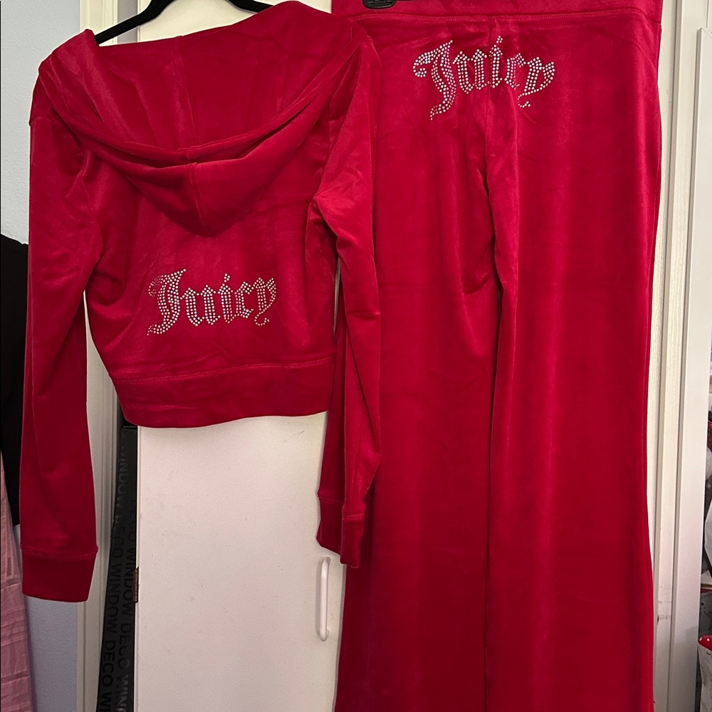 Juicy Couture Vibrant Red Velour Set